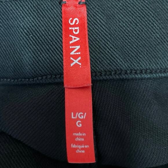 Spanx Black High Waist Tapered Stretch Pull On Ankle Jegging Denim Jeans Size L - Picture 4 of 4